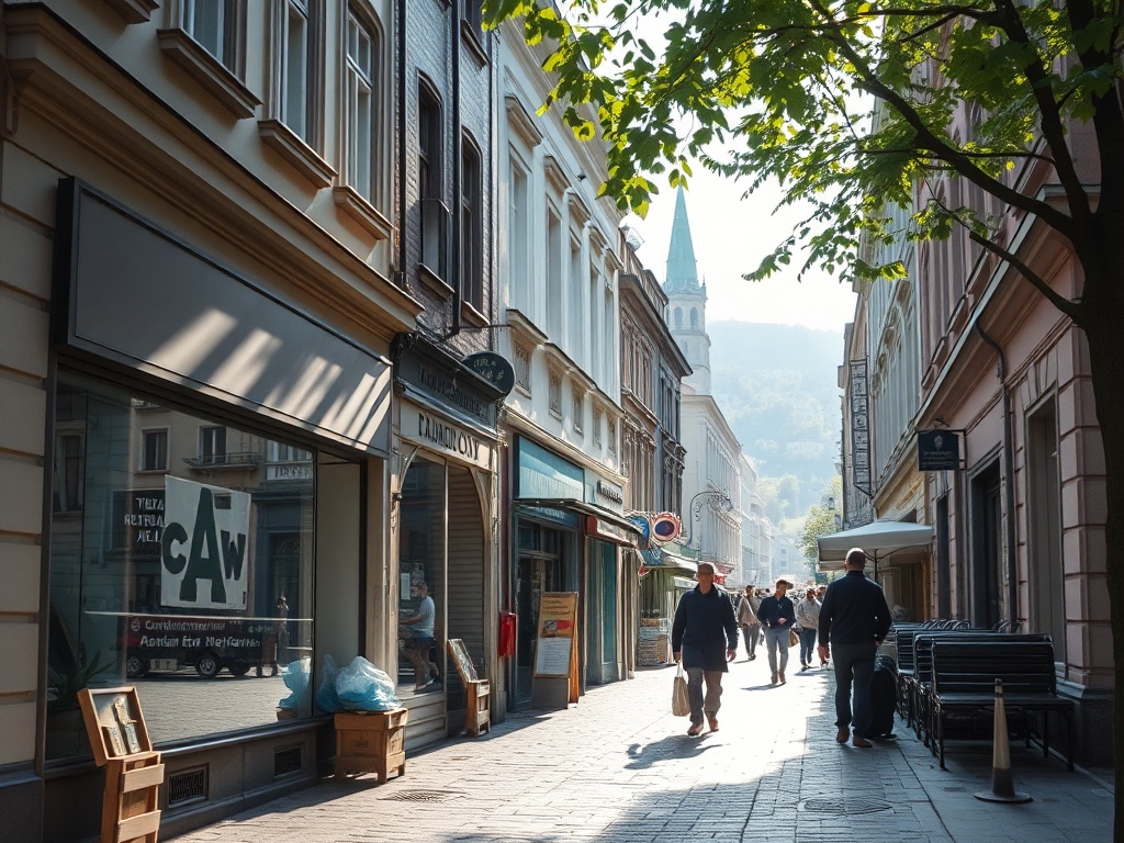 Grafika symbolizująca ofertę pracy w MPK Kraków dla osób z niepełnosprawnościami, z elementami nawiązującymi do transportu miejskiego.