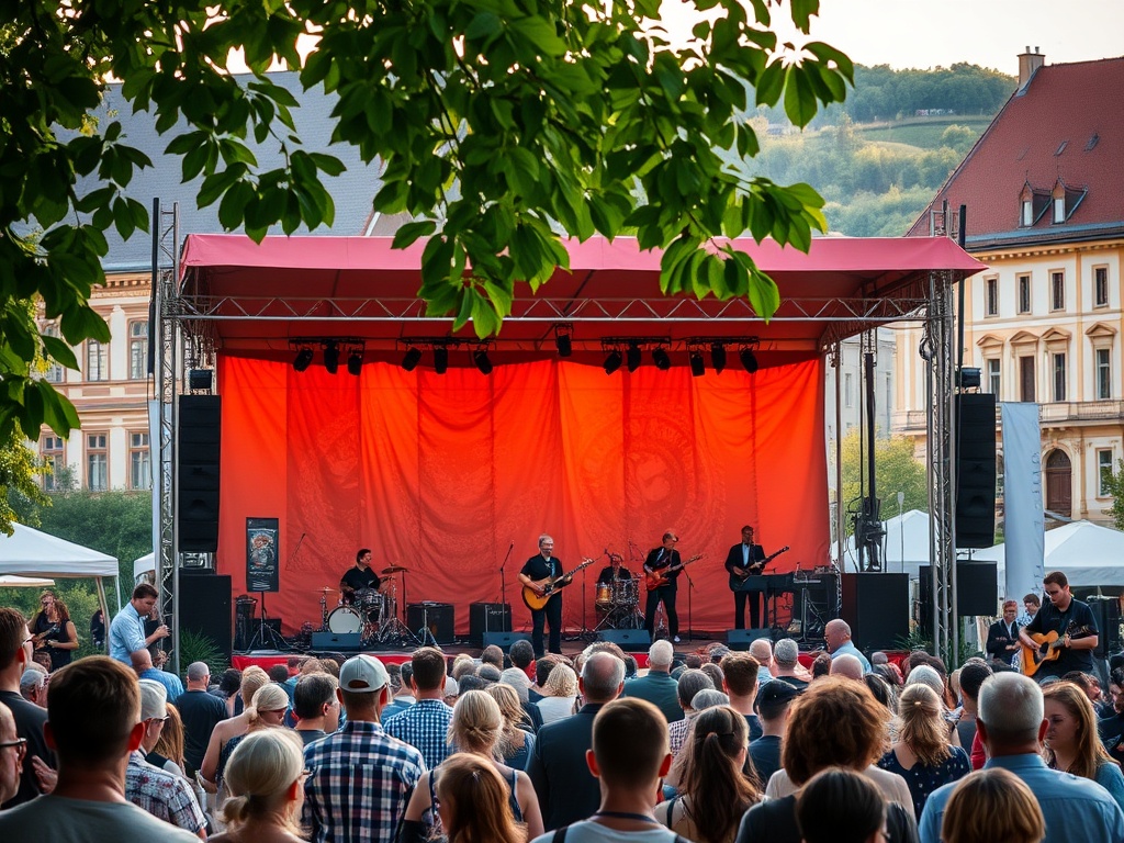 Plakat informacyjny o wydarzeniach kulturalnych w Krakowie, w tym koncert Melanie Martinez w Tauron Arenie.