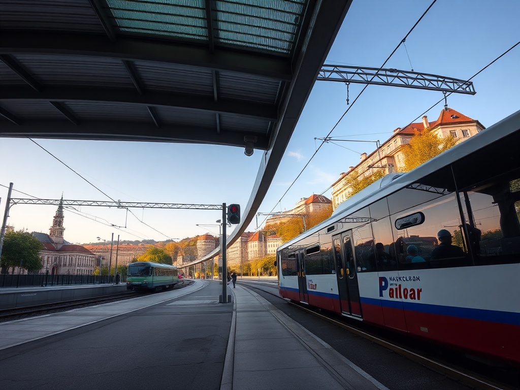 Wizualizacja metra w Krakowie jako symbolu nowoczesnego miasta i historyczny tramwaj na torach