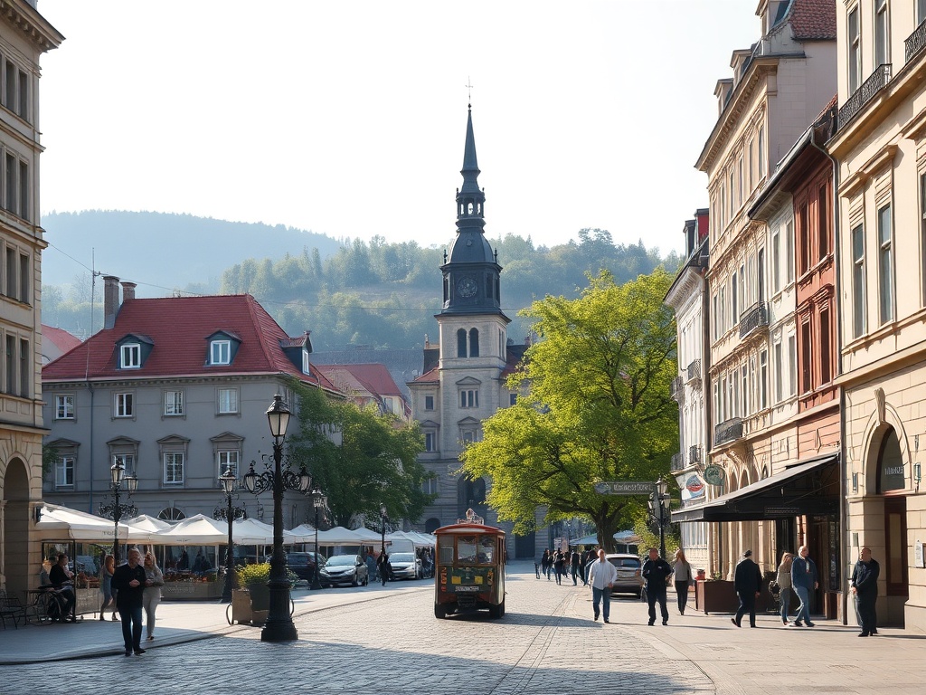 Ilustracja symbolizująca głosowanie w referendum oraz służby ratownicze w akcji w Krakowie.