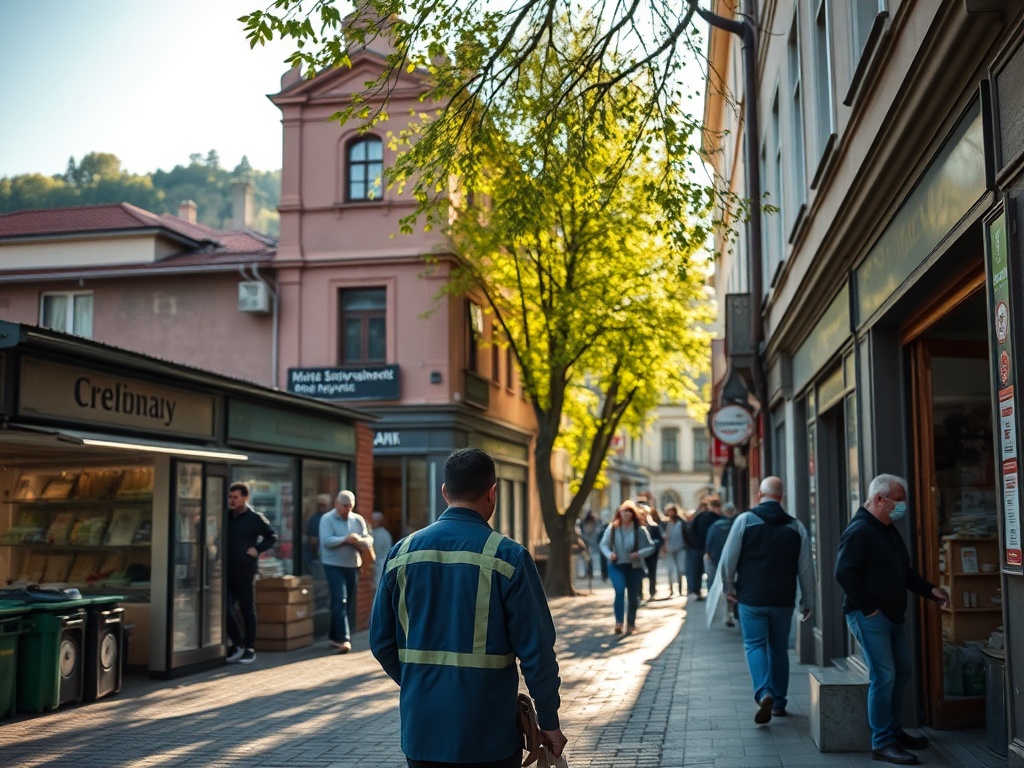 Ilustracja miasta Kraków z akcentem na rozwój gospodarczy i inwestycje.